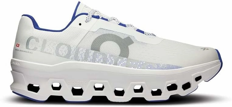 On Women's Cloudmonster 1 Running Shoes, White/Indigo, 8.5 US