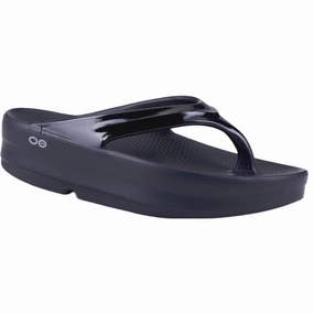 Oofos Oomega Thong - Black Shoes Oofos Women