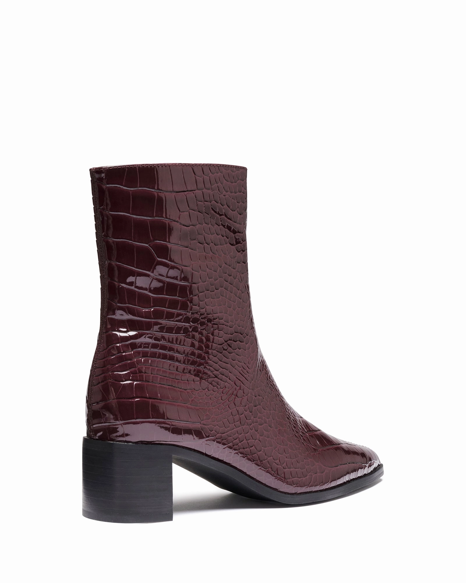 Paige Ankle Boot Bordeaux Patent Croc
