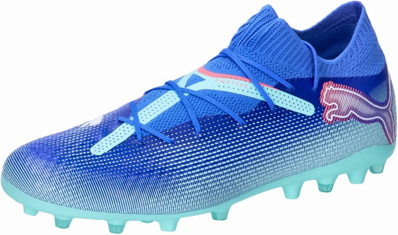 PUMA Unisex Future 7 Pro MG Soccer Shoe, Bluemazing PUMA White Electric Peppermint, 10