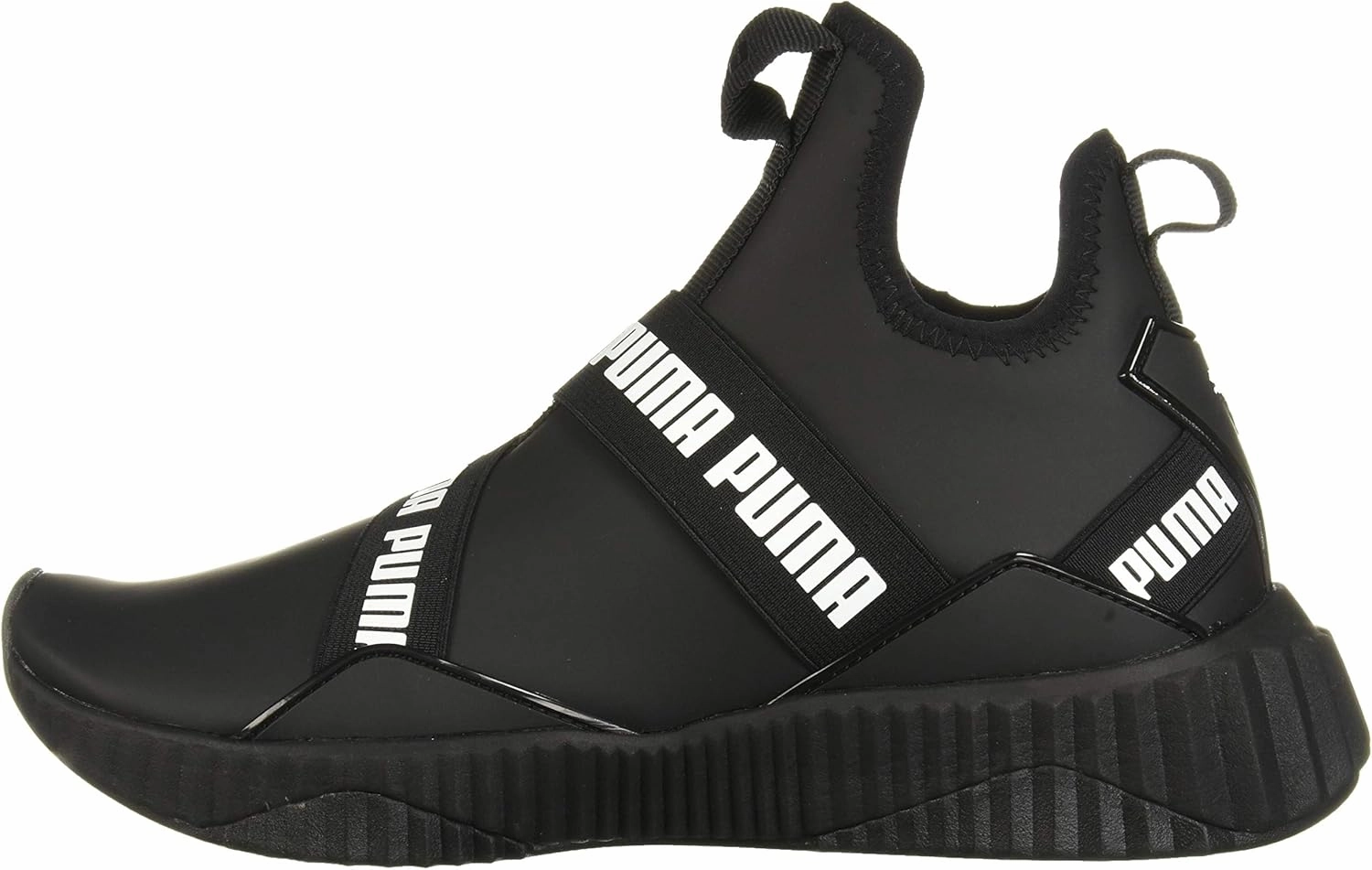PUMA Womens Defy Mid Matte Sneaker - Black White