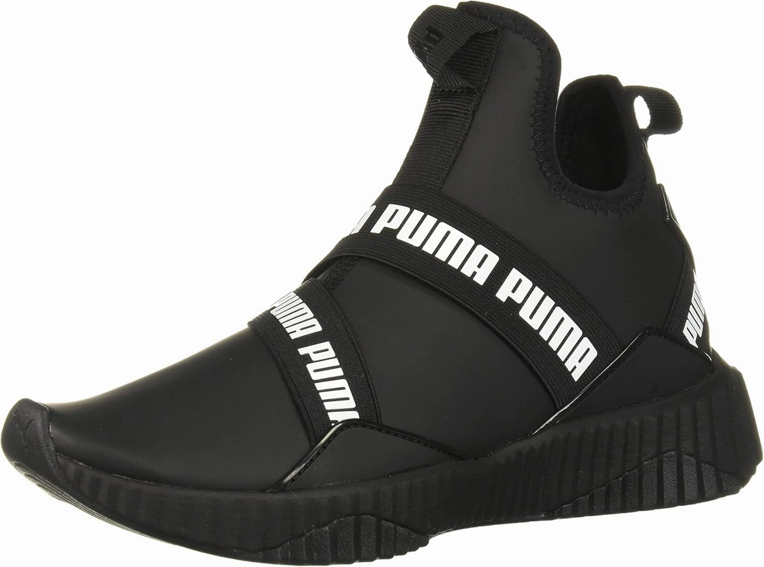 PUMA Womens Defy Mid Matte Sneaker - Black White