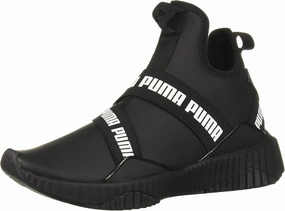 PUMA Womens Defy Mid Matte Sneaker - Black White