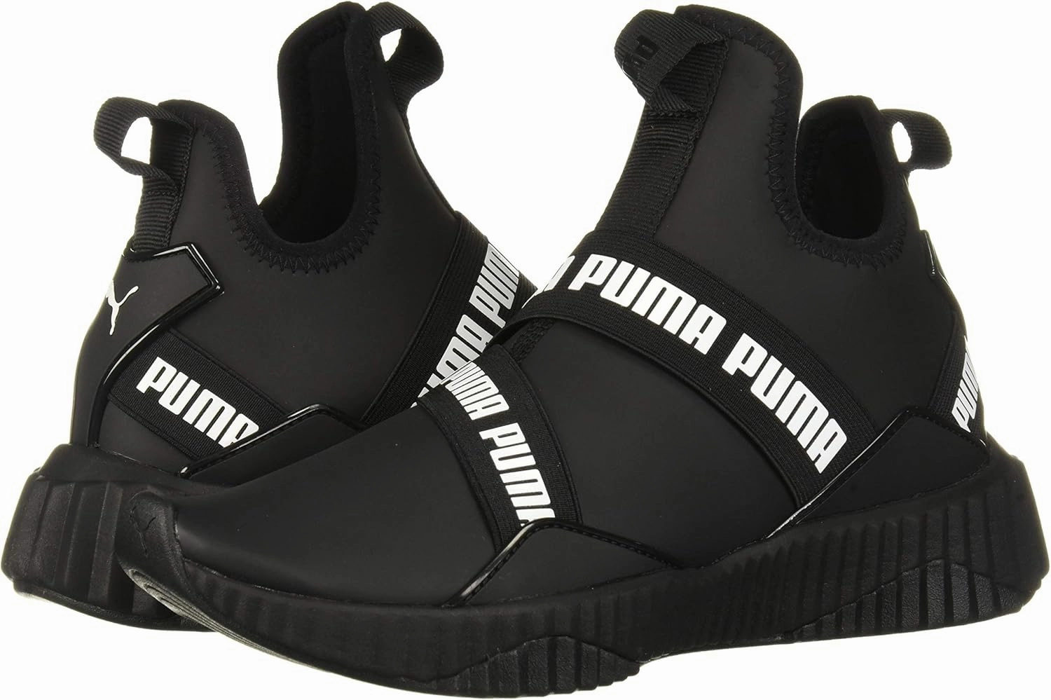 PUMA Womens Defy Mid Matte Sneaker - Black White