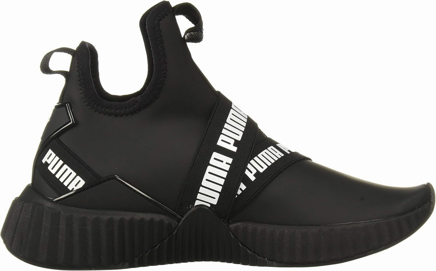 PUMA Womens Defy Mid Matte Sneaker - Black White