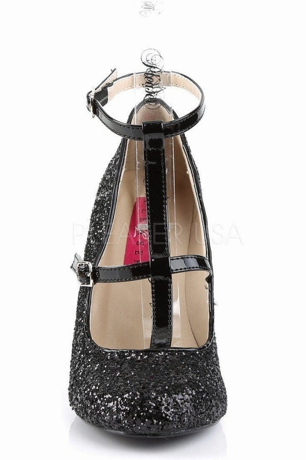 QUEEN-01 Pump  | Black Glitter