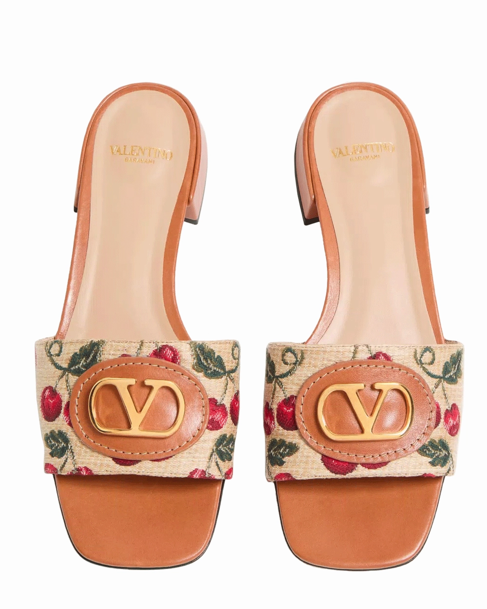 Raffia Jacquard Cherryfic Slide Sandal