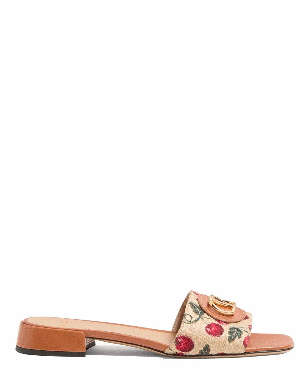Raffia Jacquard Cherryfic Slide Sandal