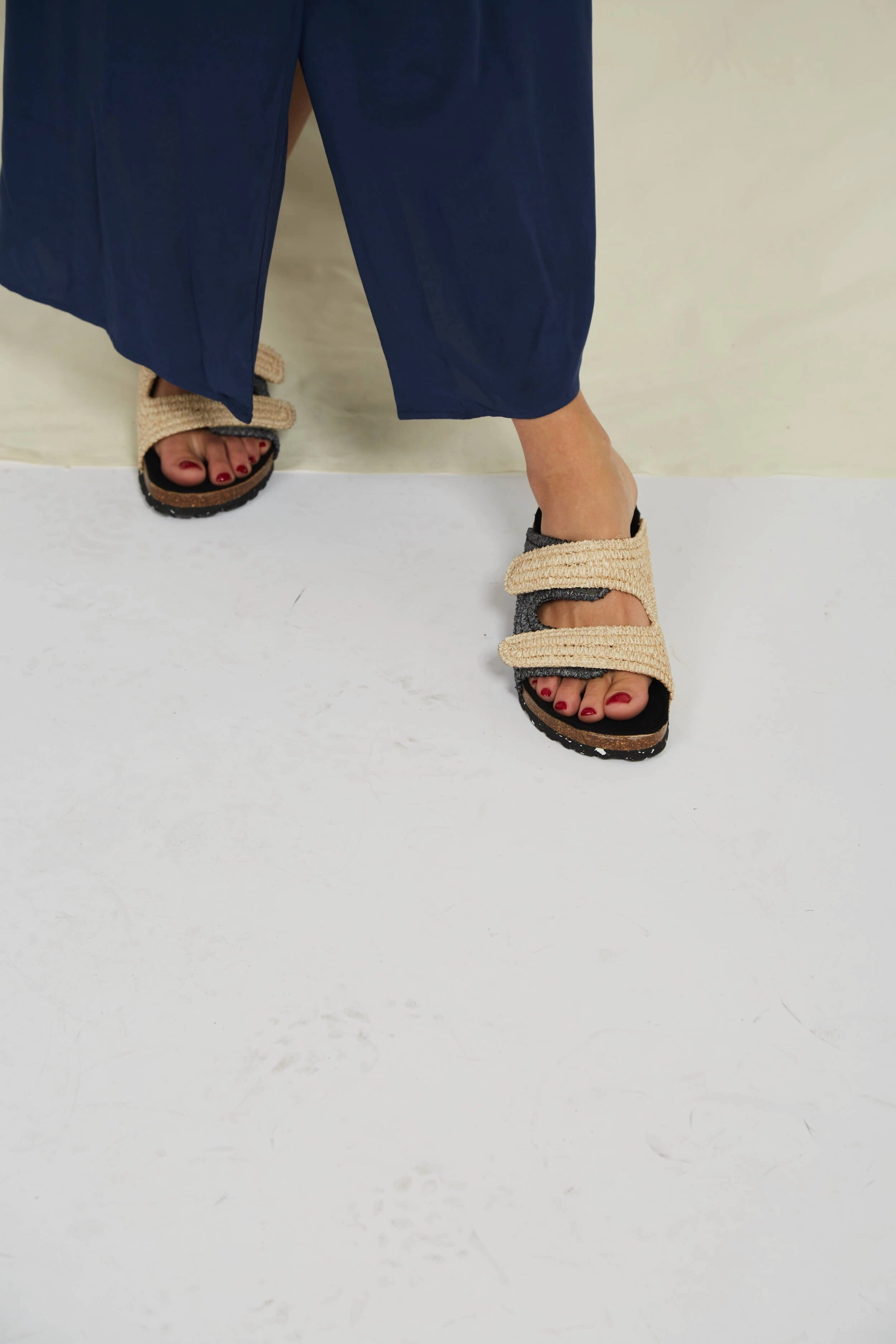 Rafia Sandals | Natural & Black