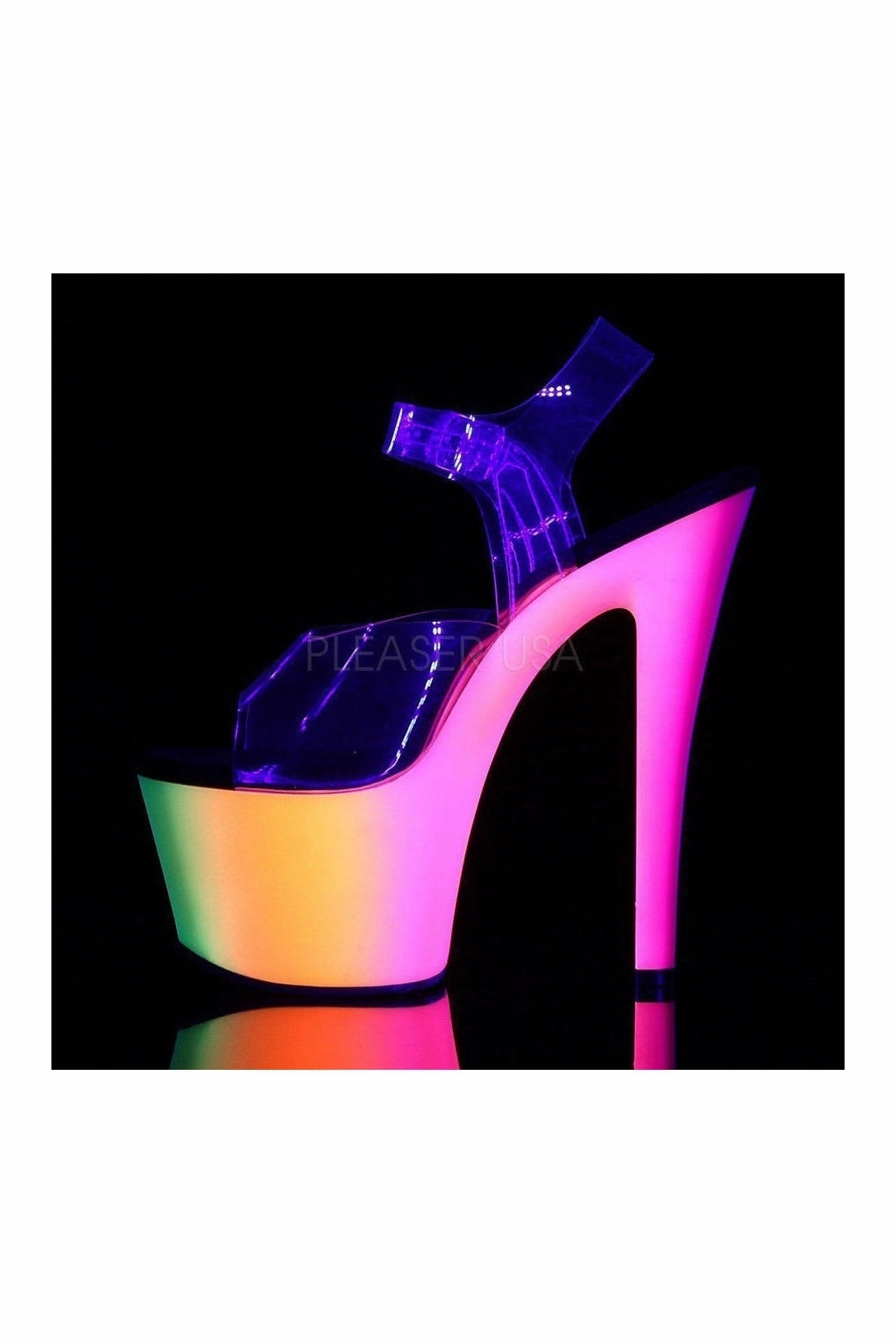 RAINBOW-308UV Platform Sandal  | Clear Vinyl