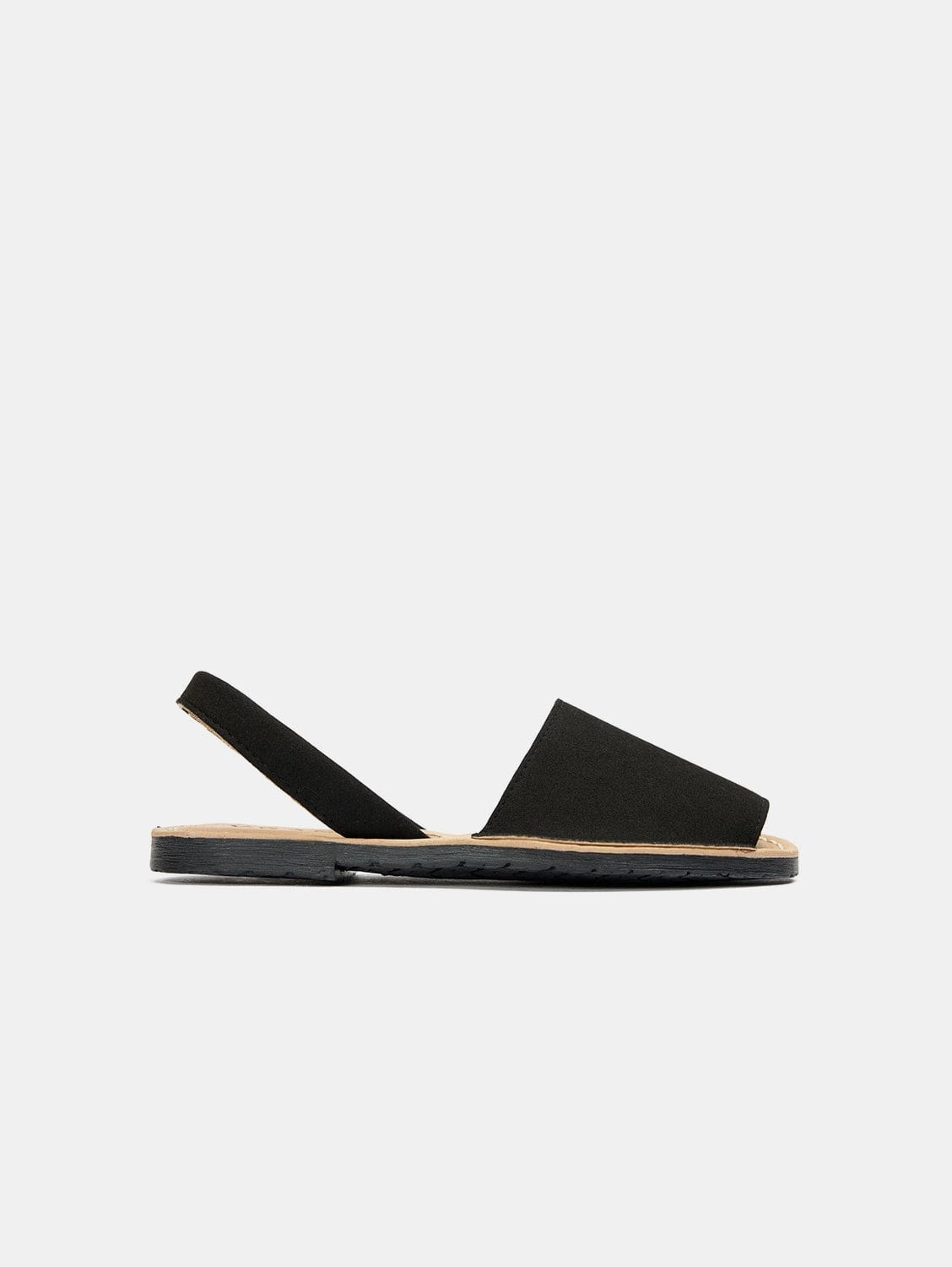 Rambu Women's Vegan Suede Menorcan Sandals | Black
