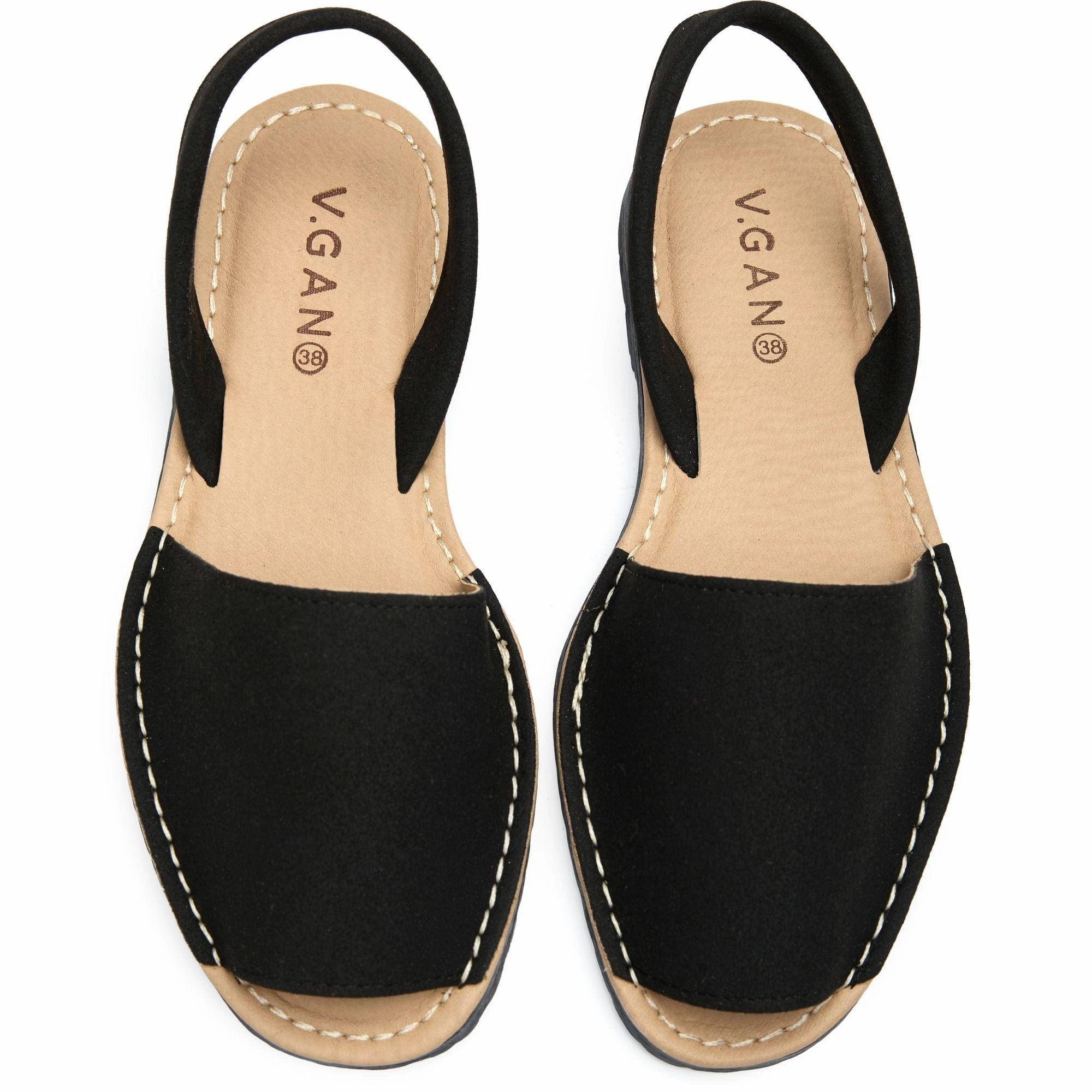Rambu Women's Vegan Suede Menorcan Sandals | Black