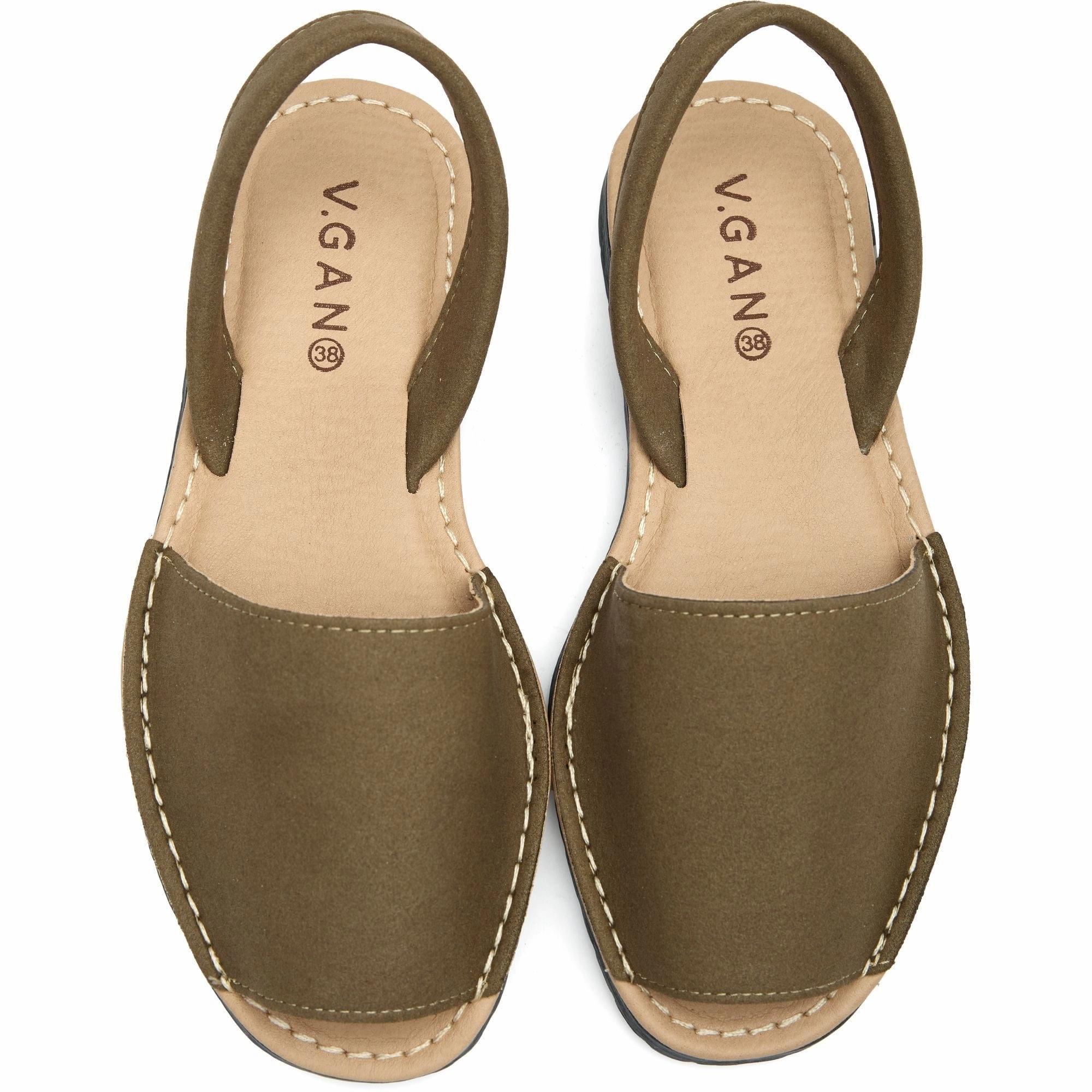 Rambu Women's Vegan Suede Menorcan Sandals | Khaki