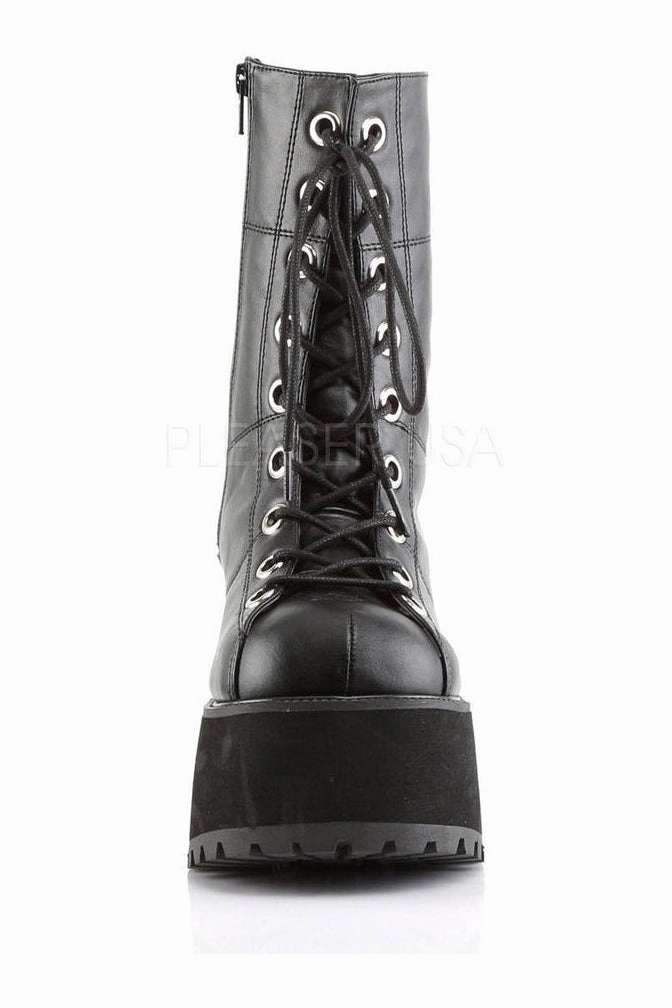 RANGER-301 Demonia Knee Boot | Black Faux Leather