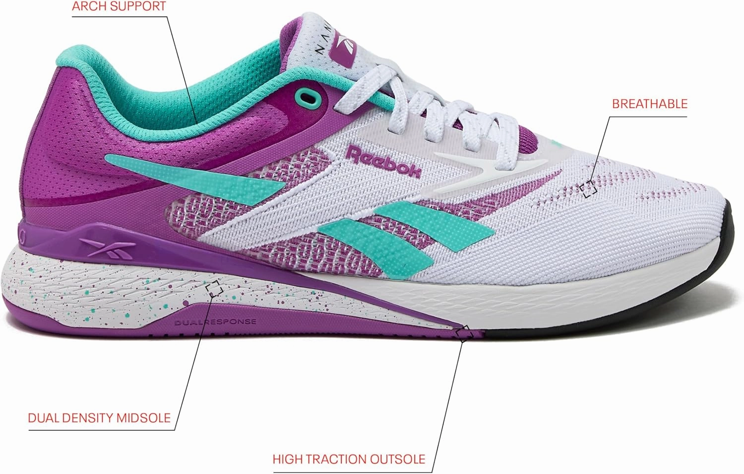 Reebok Nano X5 Sneakers for Women, Cross Training Gym Walking Shoes Women