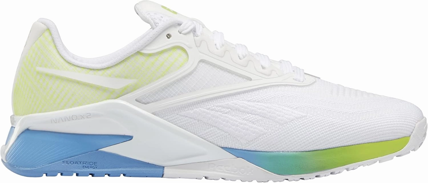 Reebok Women's Nano X2 Cloud White/Essential Blue/Acid Yellow 8.5 B