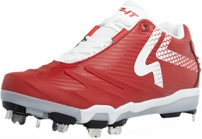 RIP-IT SwiftStep Ringor Pro Metal Spike Softball Shoes | Size 8 | Scarlet
