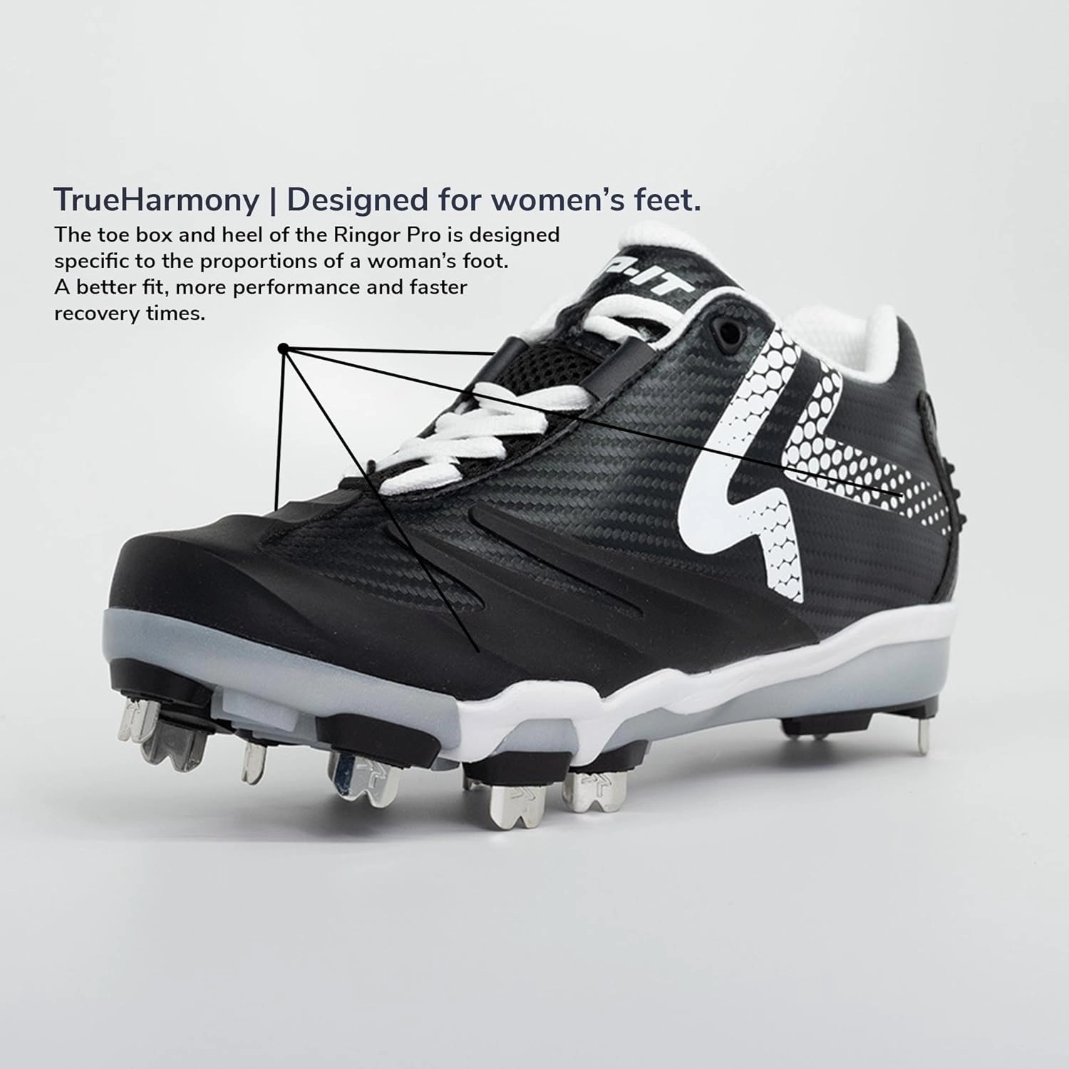 RIP-IT SwiftStep Ringor Pro Metal Spike Softball Shoes
