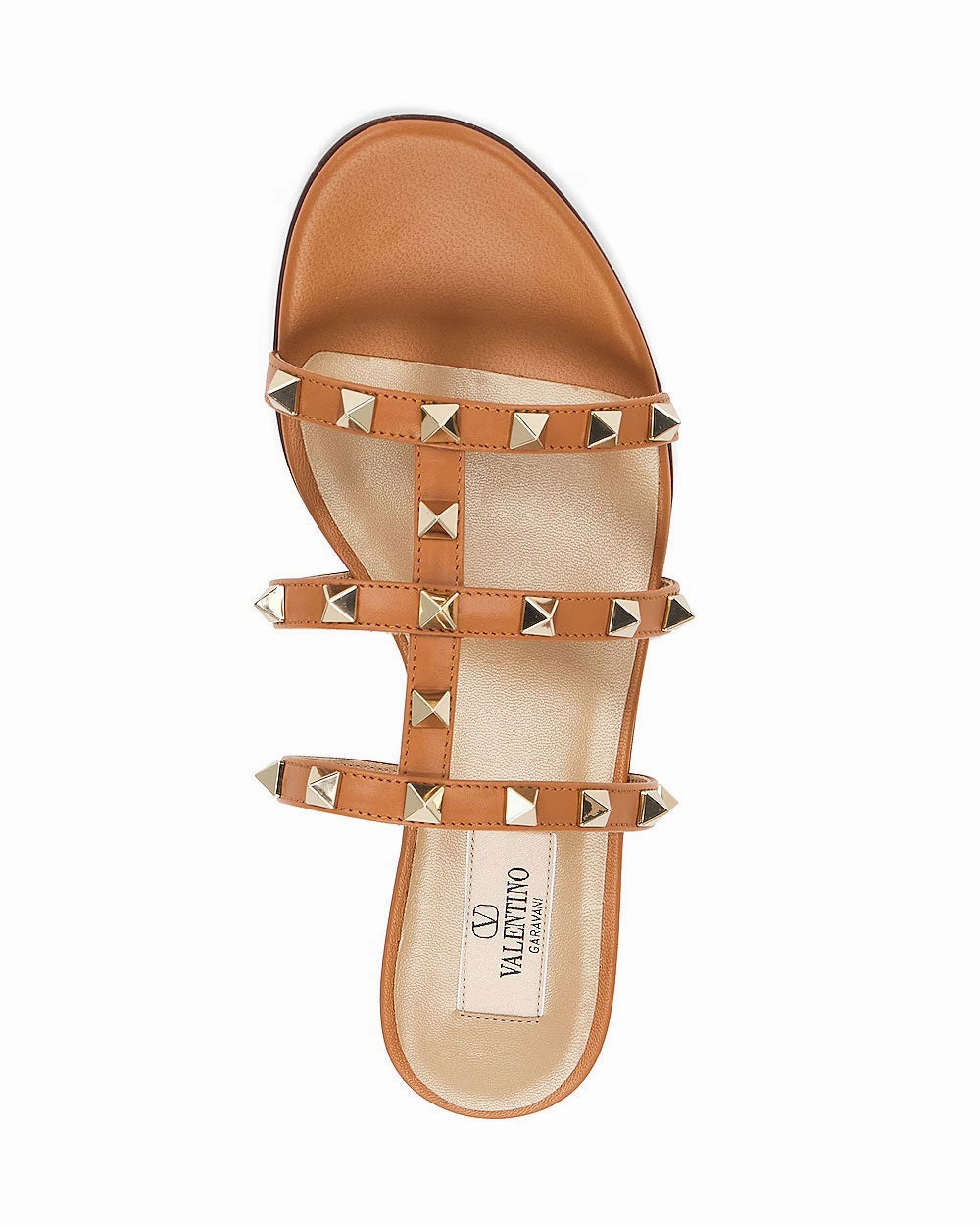 Rockstud Slide Sandal in Almond Beige