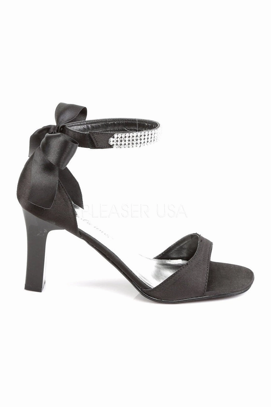 ROMANCE-372 Sandal | Black Genuine Satin