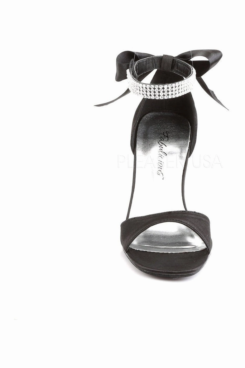ROMANCE-372 Sandal | Black Genuine Satin