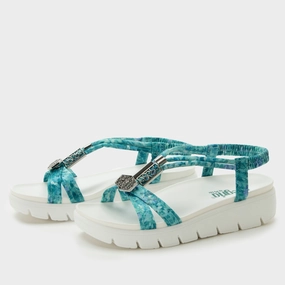 Roz Aqua Flora Sandal