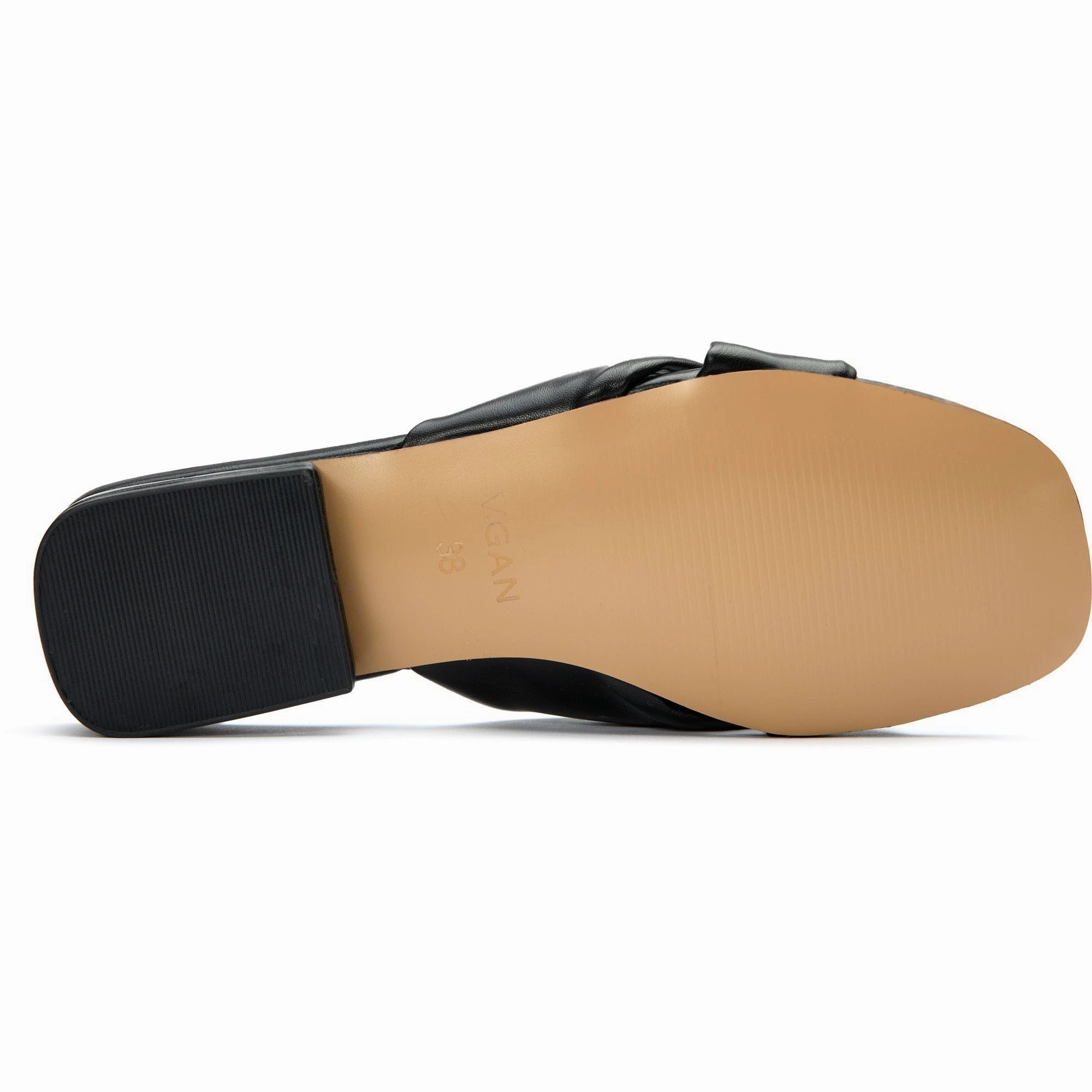 Salsify Women's Vegan Leather Knot Slide Sandals | Black