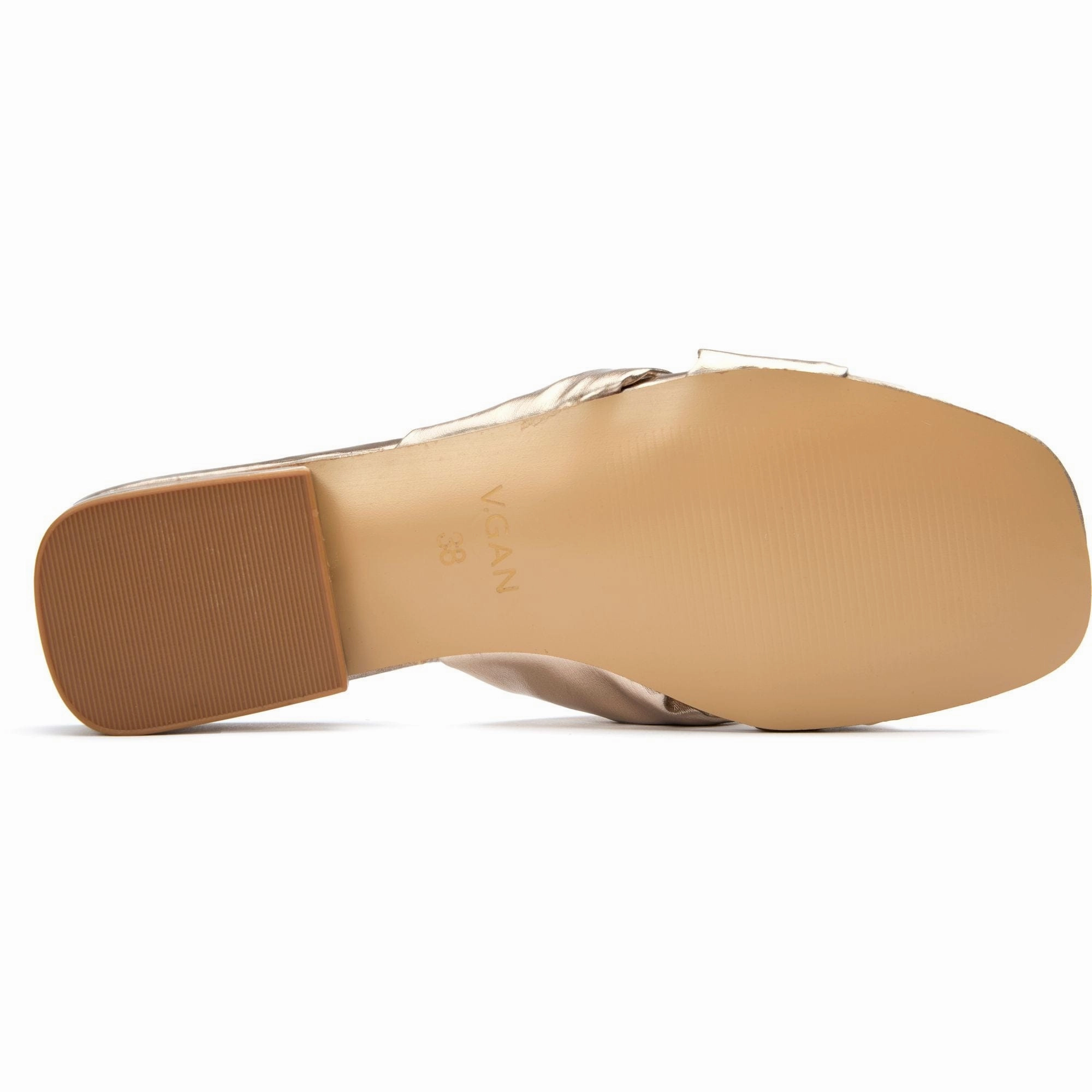 Salsify Women's Vegan Leather Knot Slide Sandals | Gold