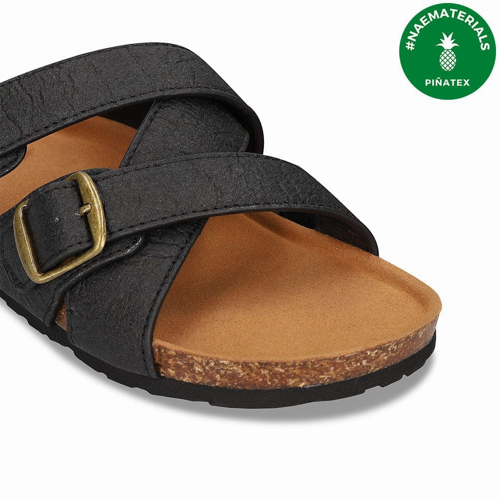 Samet Unisex Piatex Vegan Leather Sandals | Black