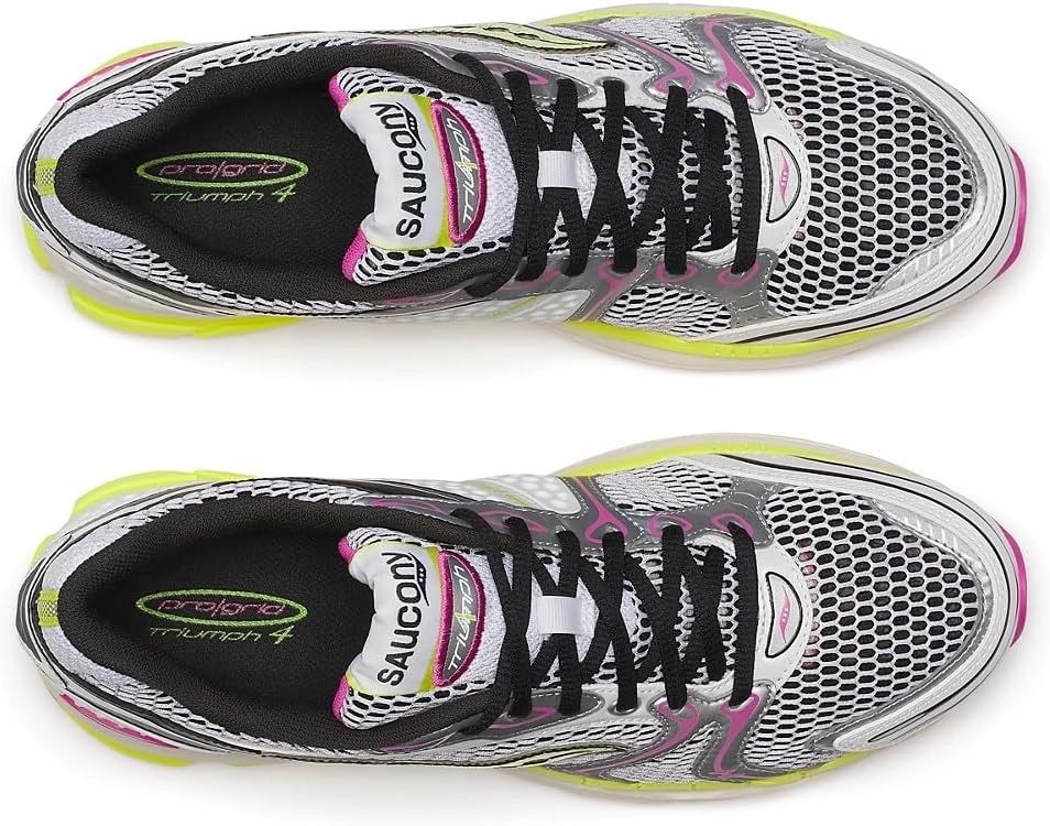 Saucony ProGrid Triumph 4 Shoes - White/Fluo