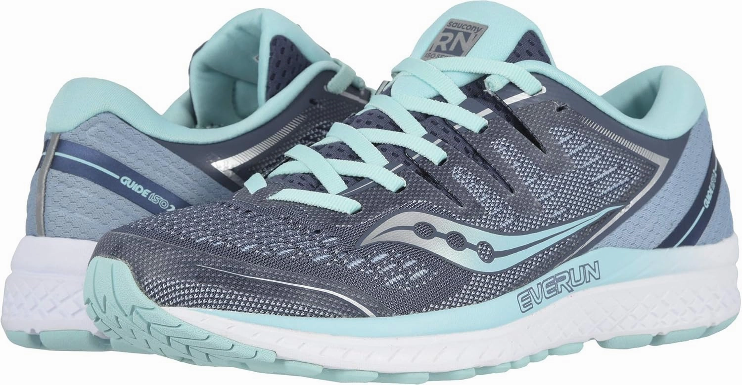 Saucony Women's Guide ISO 2 Sneaker (7 B(M) US, Slate/Aqua)