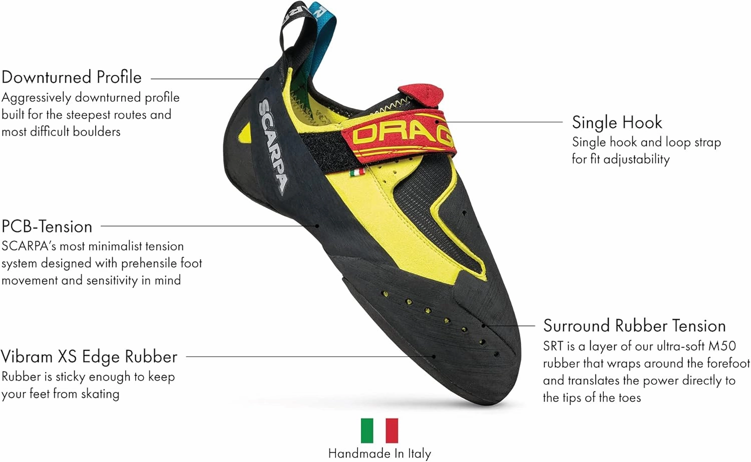 SCARPA Drago Rock Climbing Shoes for Sport Climbing and Bouldering - Specialized Performance for Sensitivity