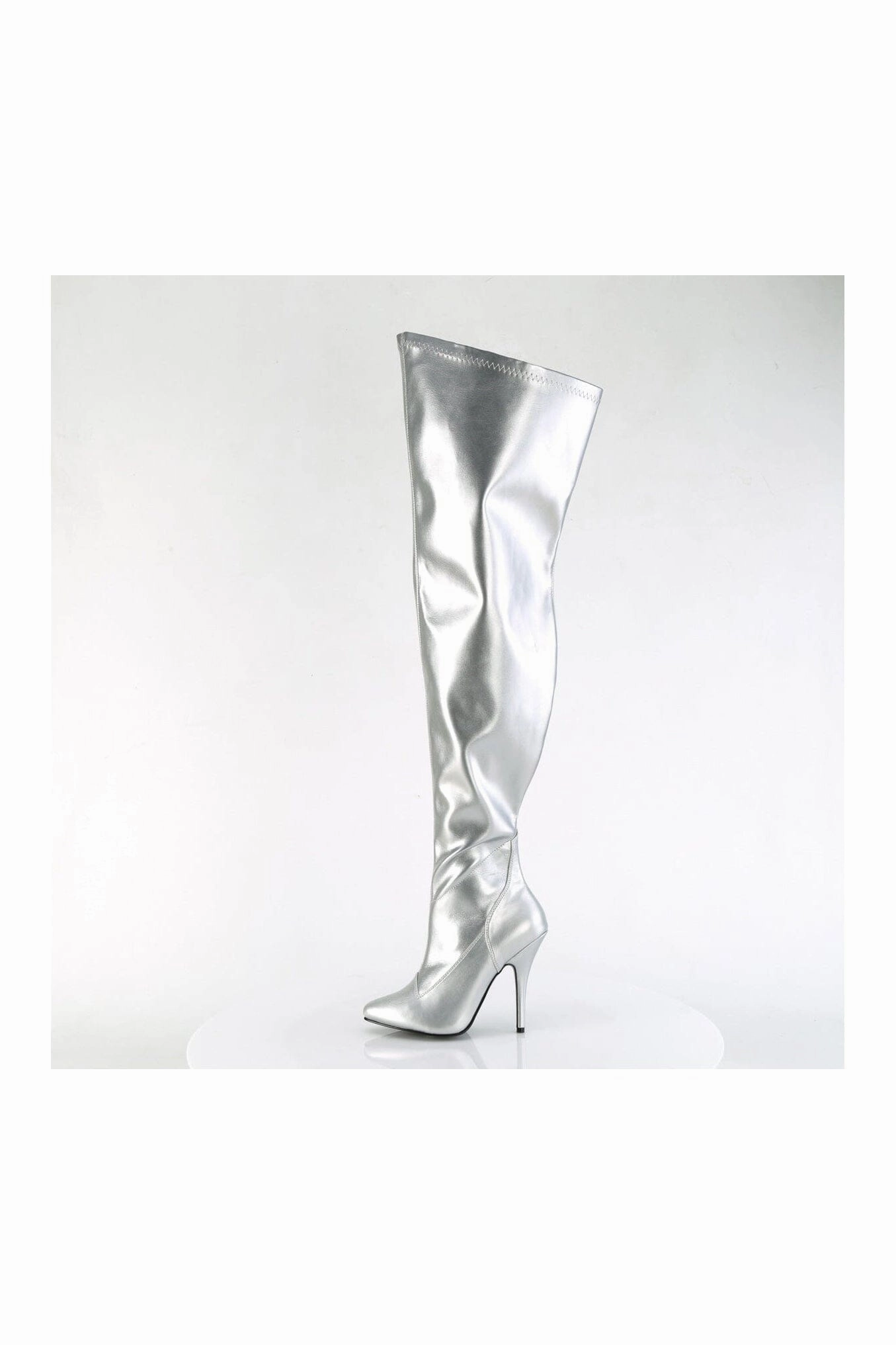 SEDUCE-3000WC Silver Patent Thigh Boot