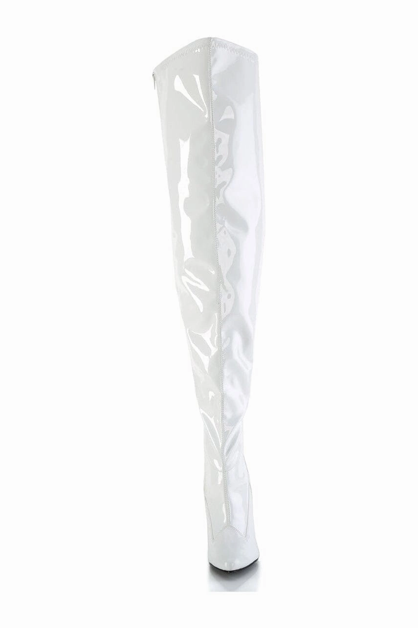 SEDUCE-3000WC White Patent Thigh Boot