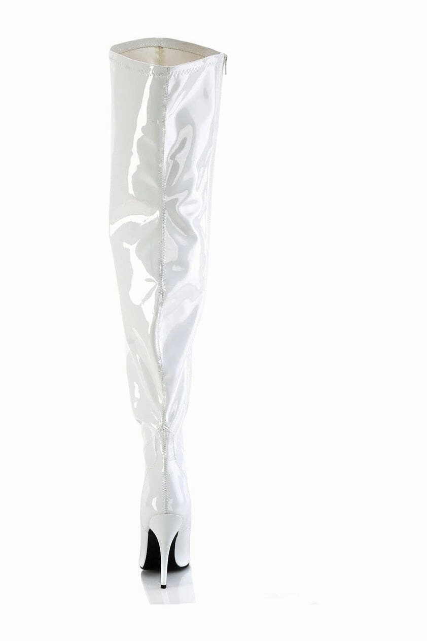 SEDUCE-3000WC White Patent Thigh Boot