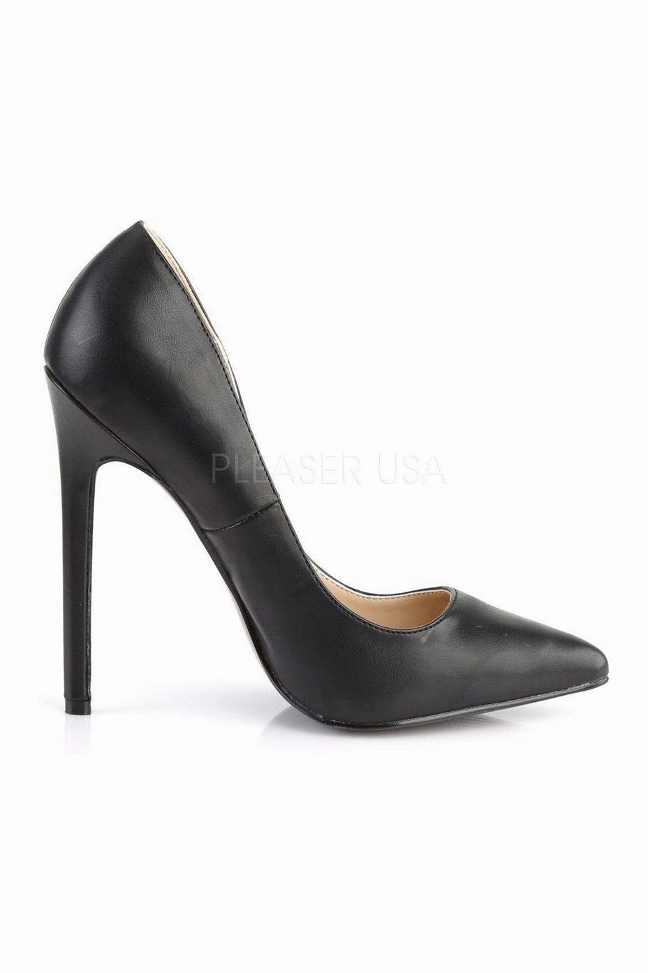 SEXY-20 Pump  | Black Faux Leather