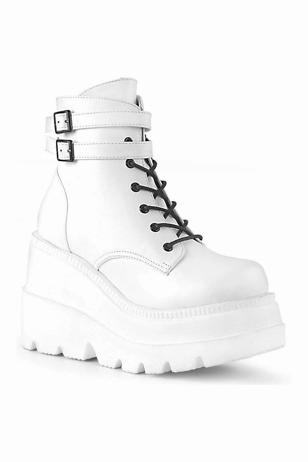 SHAKER-52 Ankle Boot | White Faux Leather