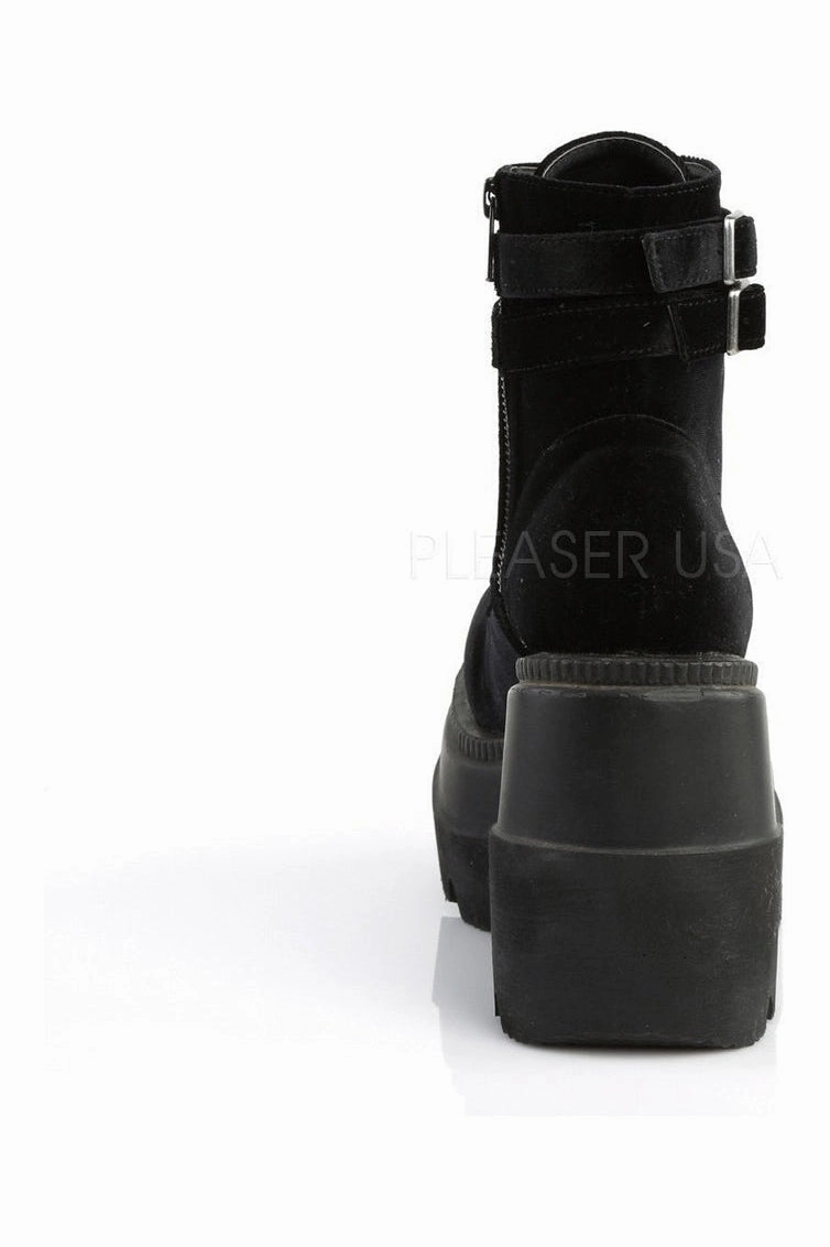 SHAKER-52 Demonia Wedge | Black Velvet