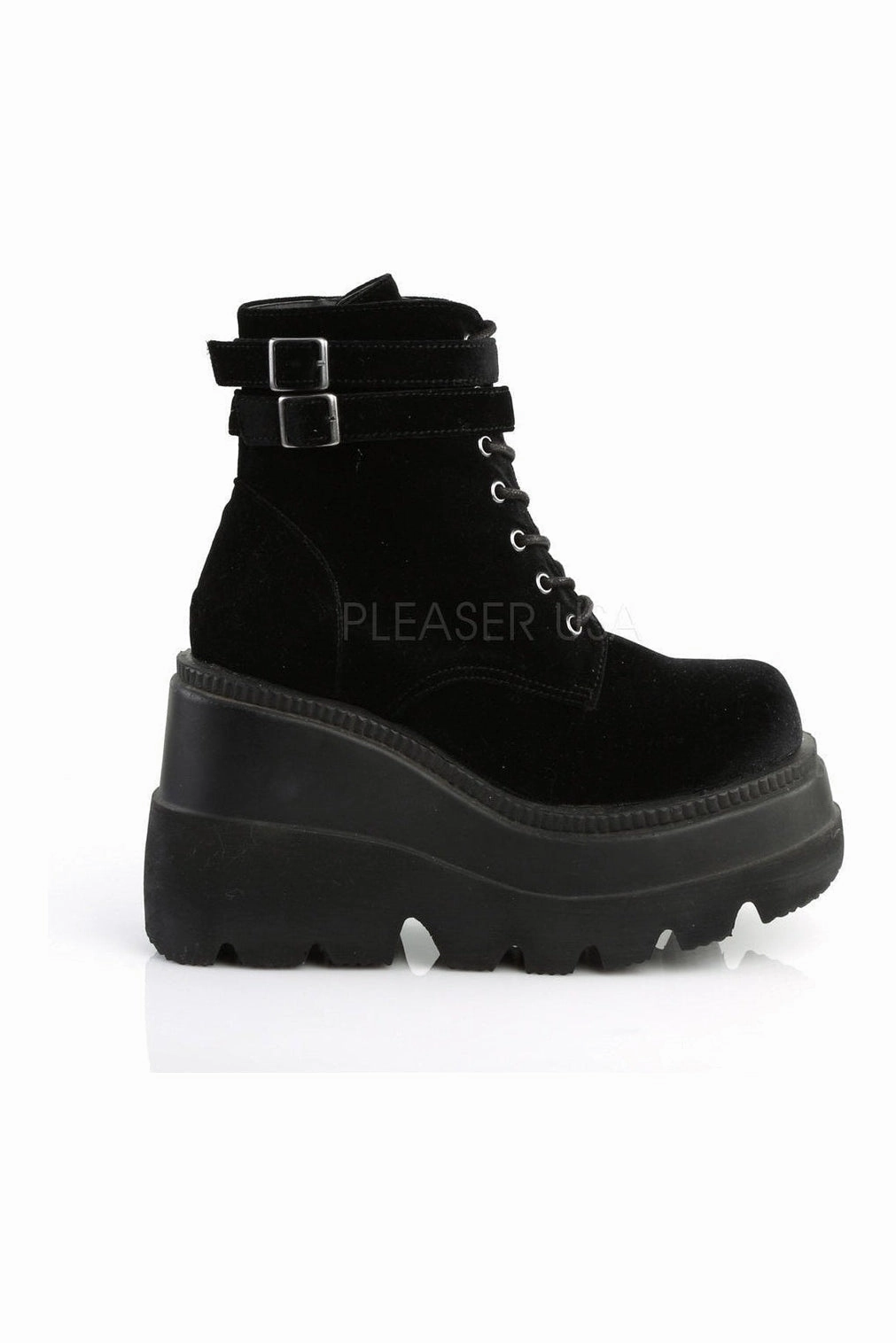 SHAKER-52 Demonia Wedge | Black Velvet
