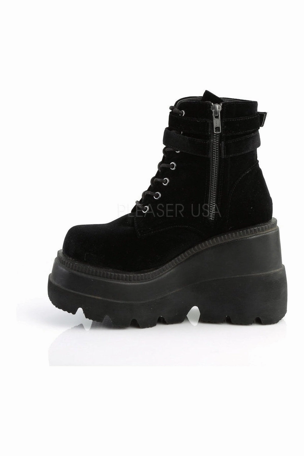 SHAKER-52 Demonia Wedge | Black Velvet