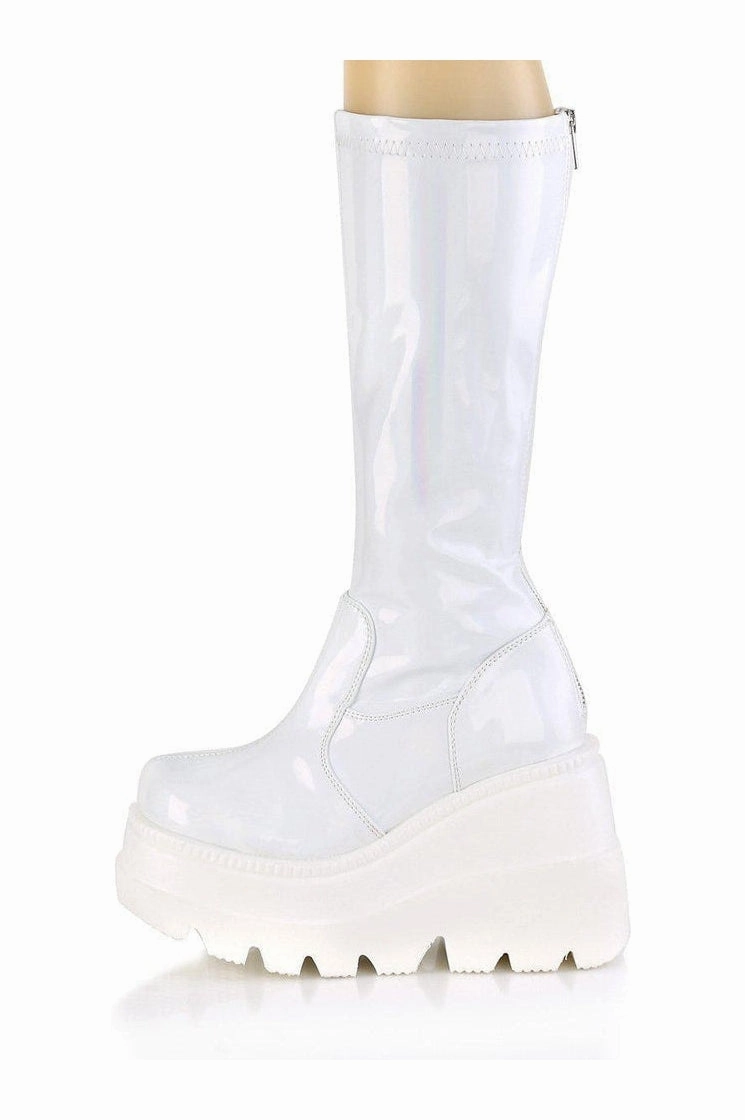 SHAKER-65 Knee Boot | Hologram Faux Leather