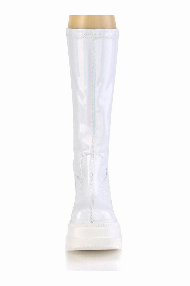 SHAKER-65 Knee Boot | Hologram Faux Leather