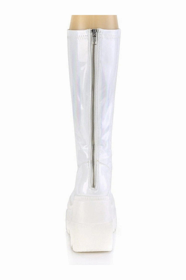 SHAKER-65 Knee Boot | Hologram Faux Leather