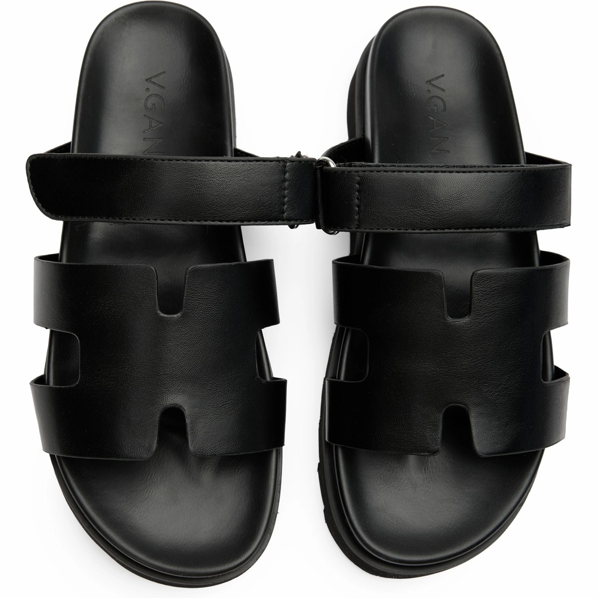 Shea Women's Vegan Leather Slide Sandals | Black