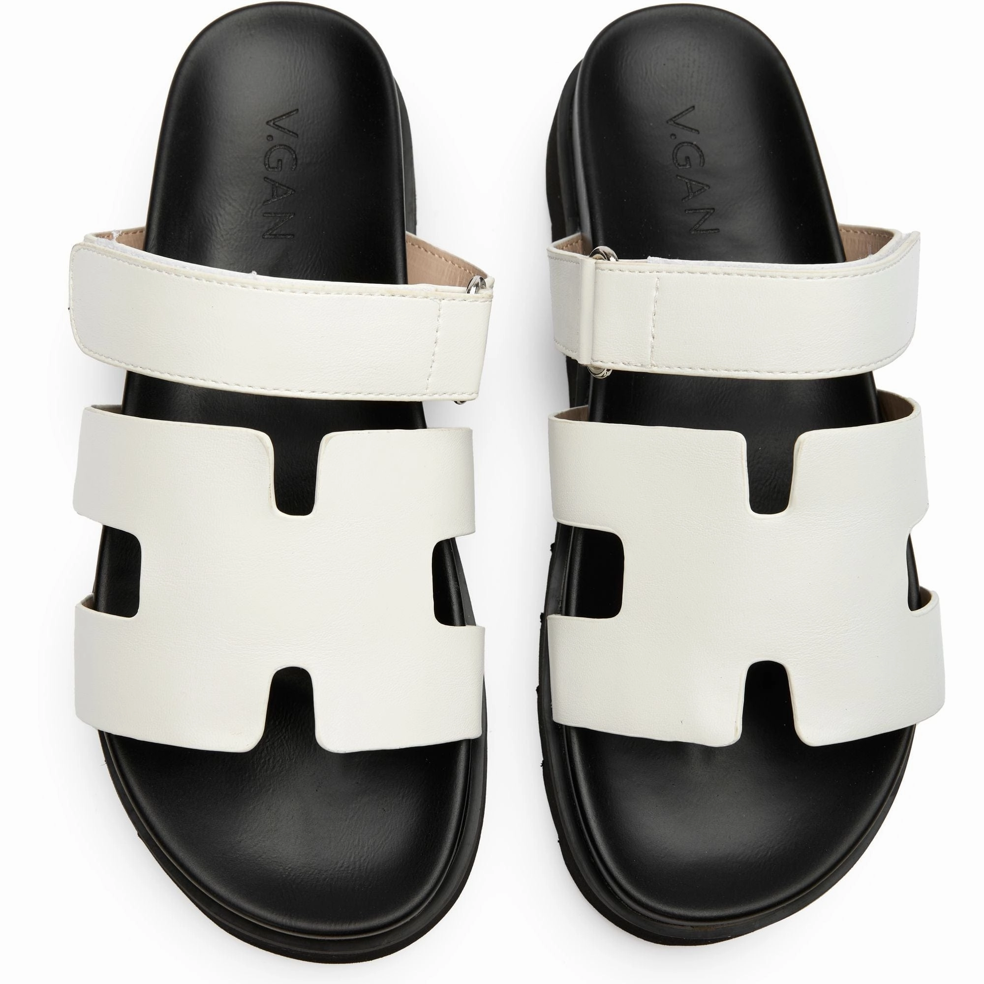 Shea Women's Vegan Leather Slide Sandals | White