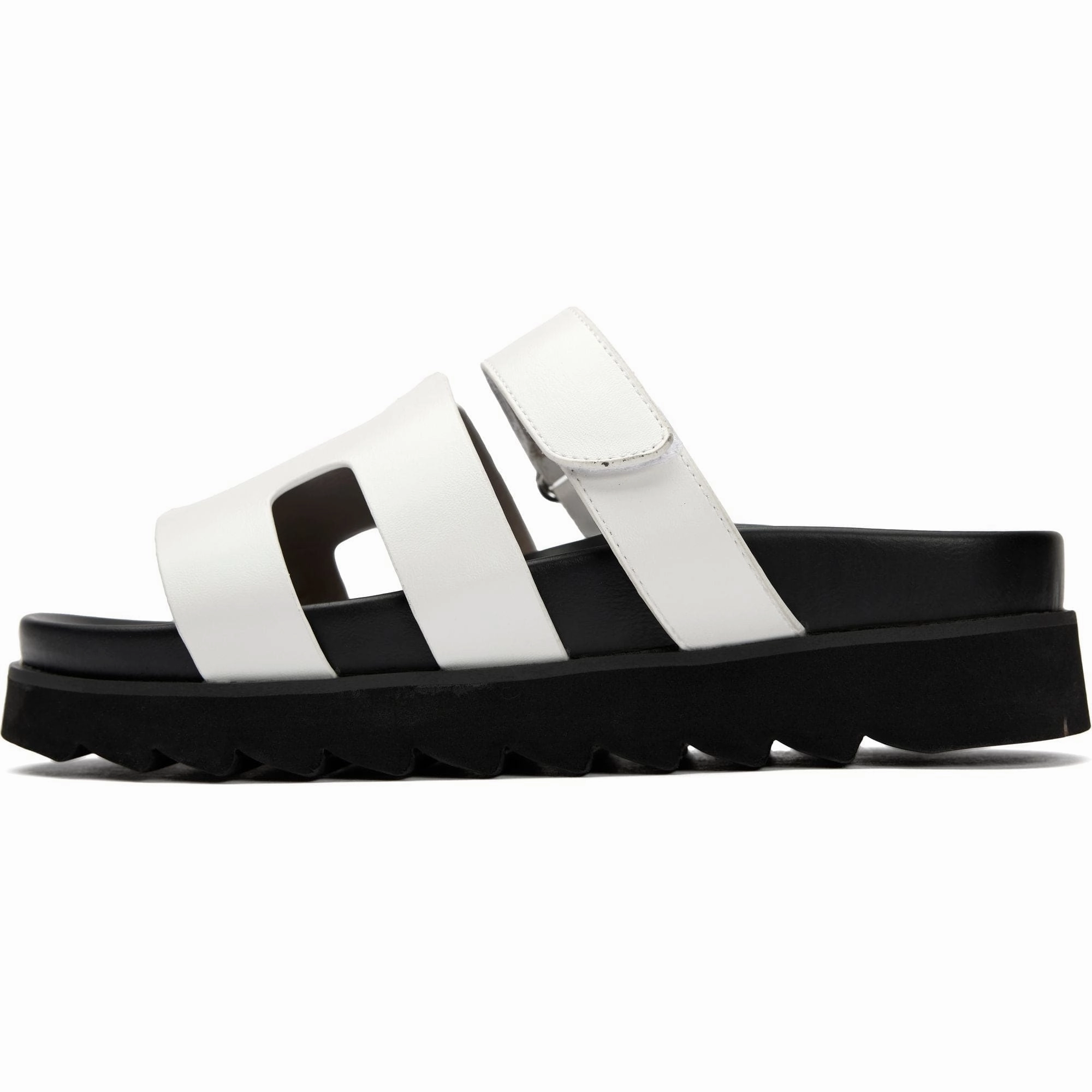 Shea Women's Vegan Leather Slide Sandals | White