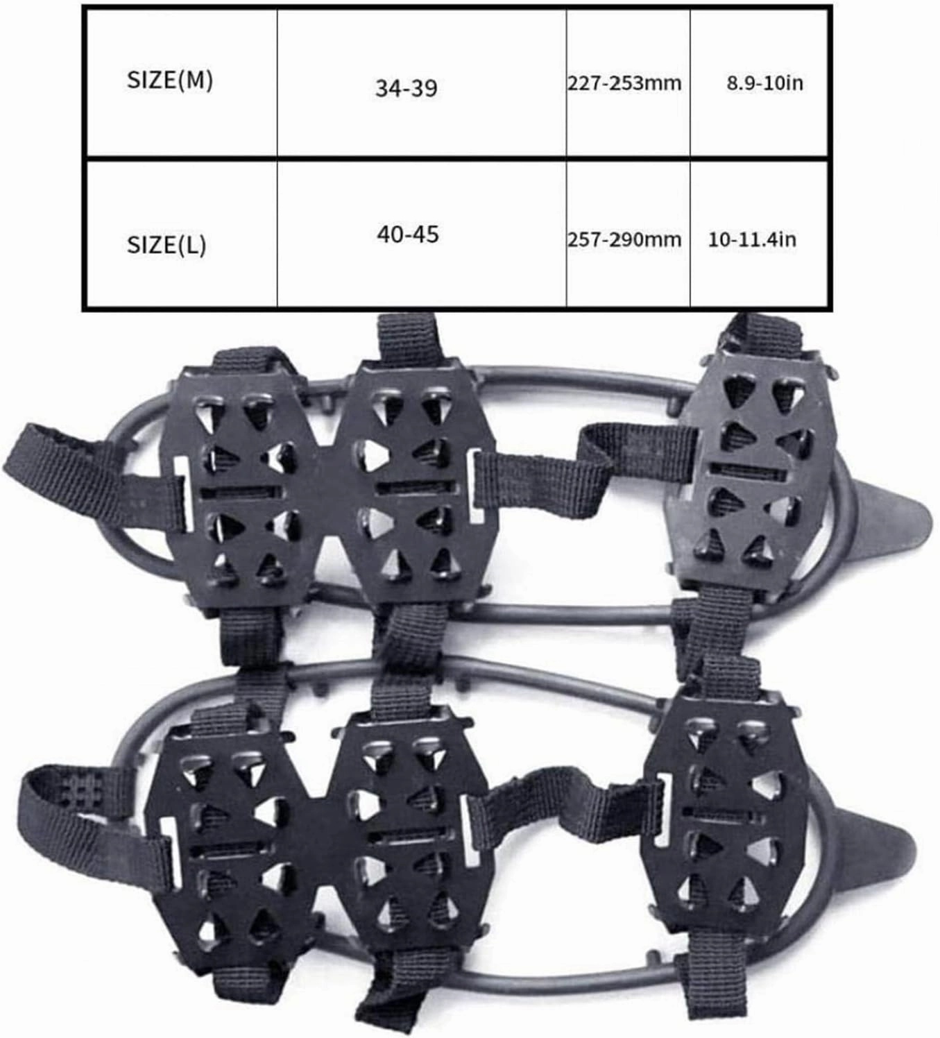 Shoe Boot Cleats Snow Ice Traction Shoe 24Tooth Snow Antislip Crampons Black M Size Shoe Cover 1 Pair