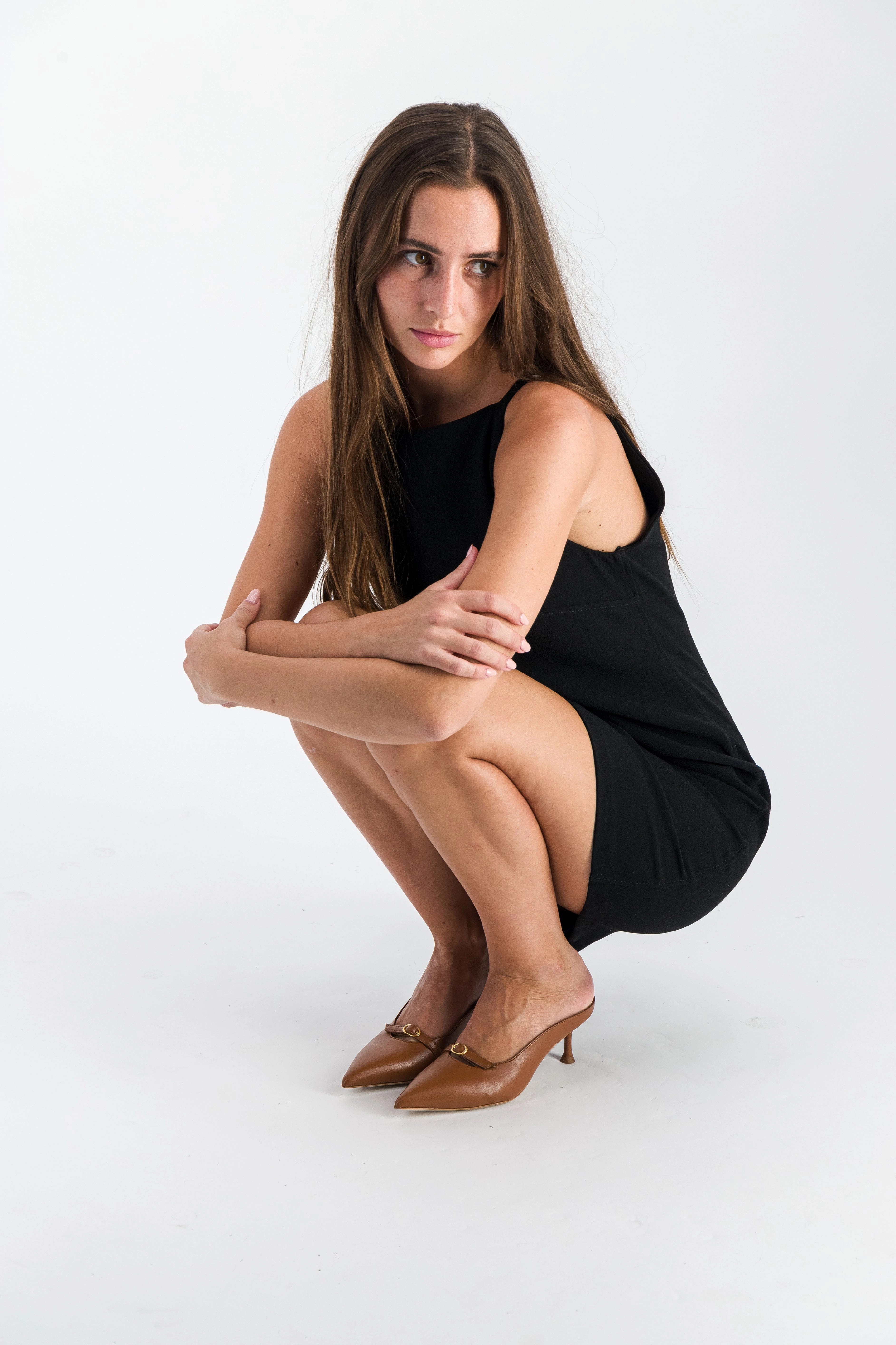 Sixte Apple Leather Vegan Heeled Mules | Brown