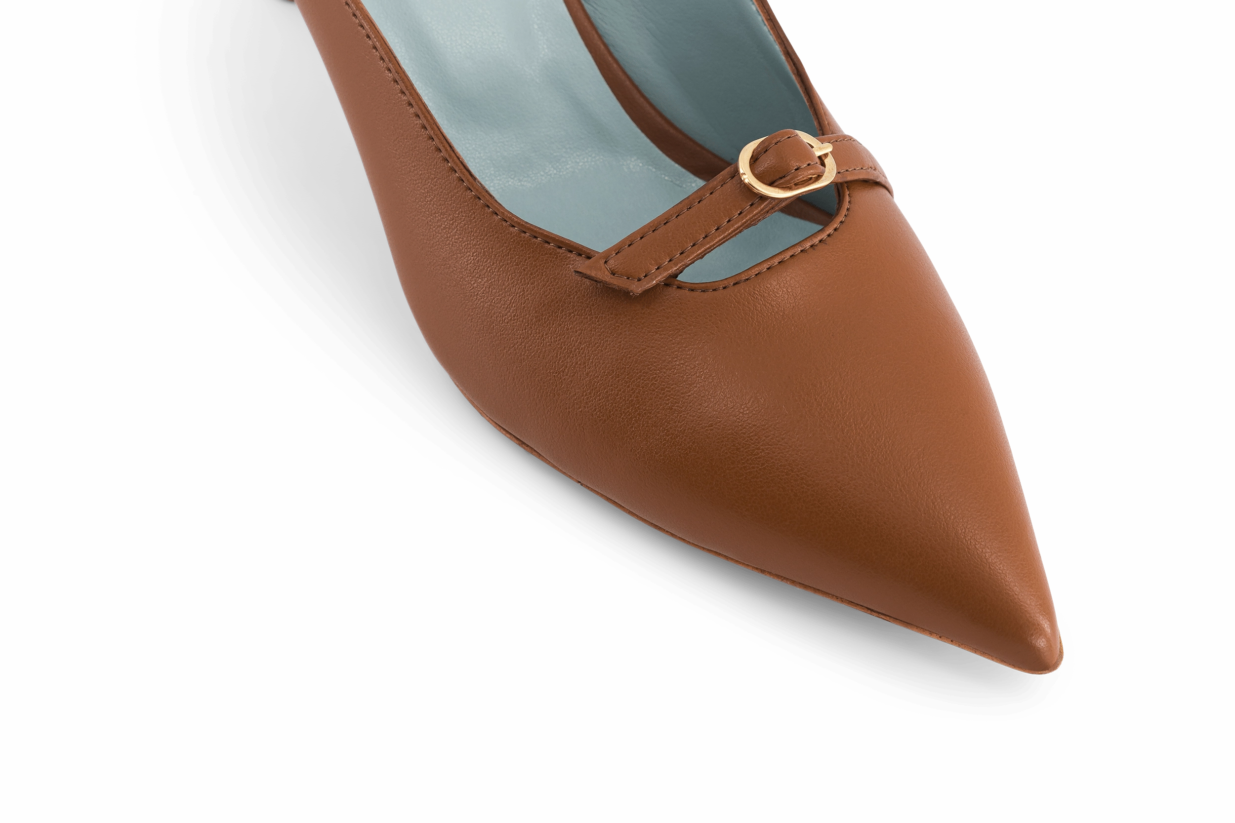 Sixte Apple Leather Vegan Heeled Mules | Brown