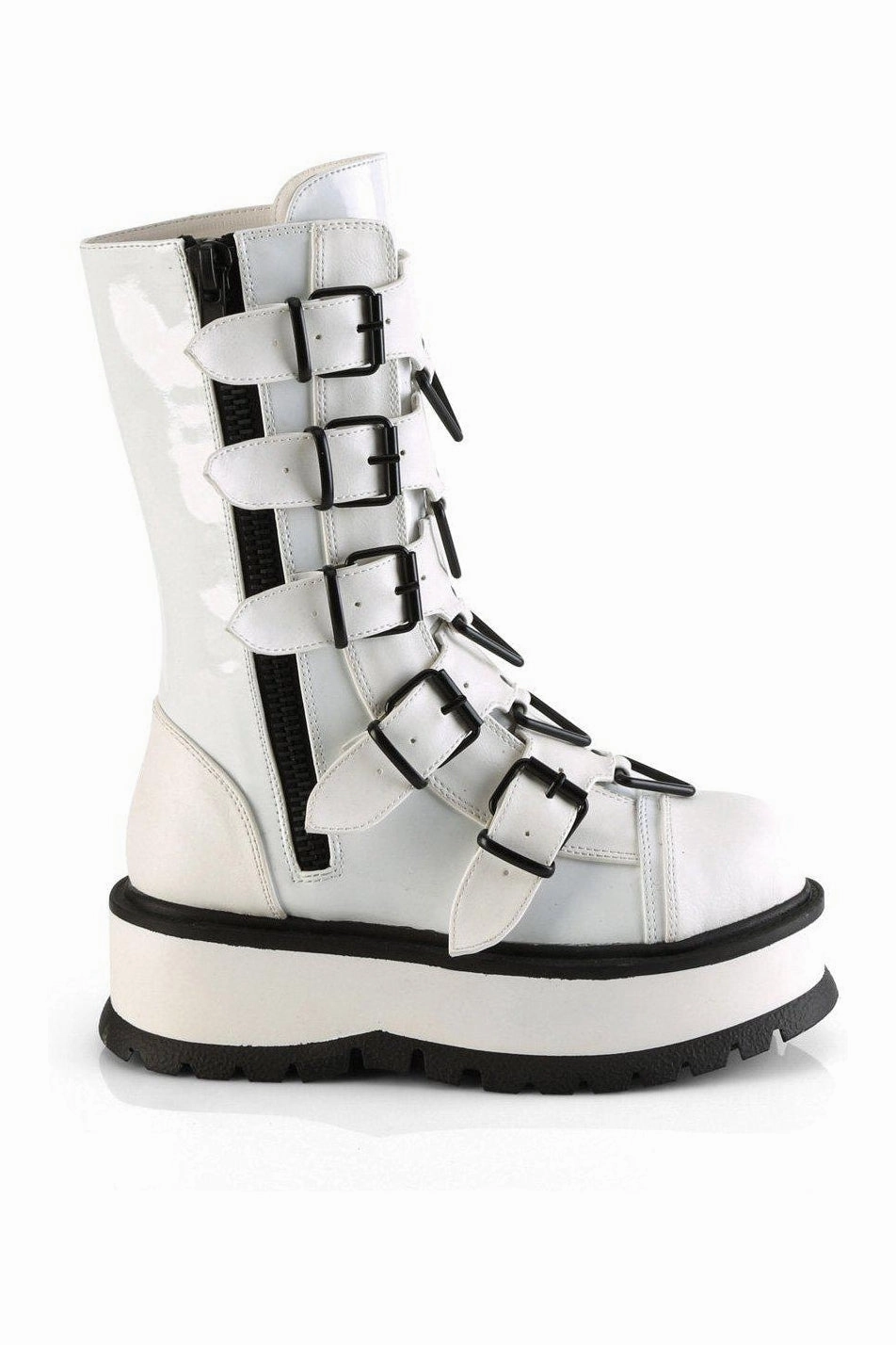 SLACKER-160 Knee Boot | White Patent